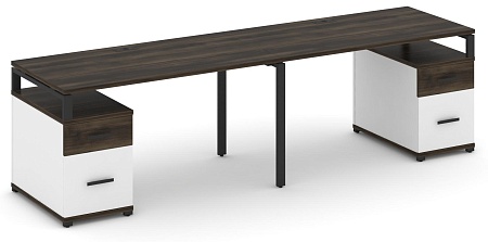 Рабочая станция на 2 места с двумя опорными тумбами CN.ORS-323 B/W