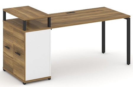 Стол рабочий с опорным распашным шкафом с верхним горизонтом CN.SP-223 B/W