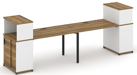 Рабочая станция с опорными шкафом купе с надставкой низкой CN.ORS-238 B/W