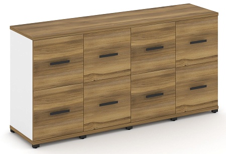 Шкаф четыре узкие секции, 2 ниши (4 фасада фасада ЛДСП, 1 ниша + 4 фасада ЛДСП, 1 ниша) CN.STU-242 B/W