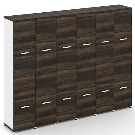 Шкаф шесть узких секций, 5 ниш (6 фасадов ЛДСП, 2 ниши + 6 фасадов ЛДСП, 3 ниши) CN.STU-562 B/W