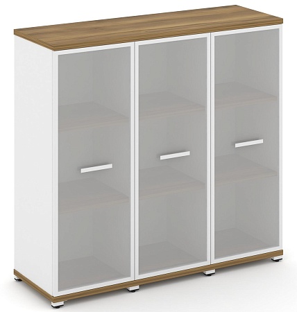 Шкаф три узкие секции, 3 ниши (3 фасада стекло белое матовое в раме, 3 ниши) CN.STU-336 RM B/W