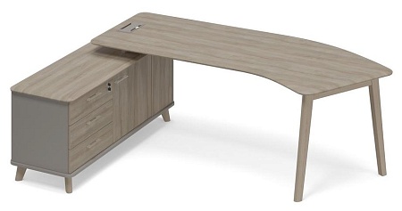 Стол на тумбе левый (тип 5) WOOD эргономичный ТМ В2 127