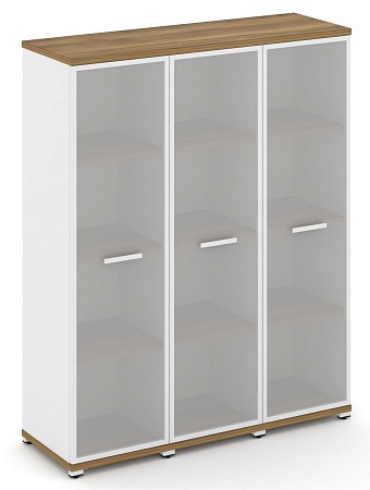 Шкаф три узкие секции, 4 ниши (3 фасада стекло белое матовое в раме, 4 ниши) CN.STU-436 RM B/W