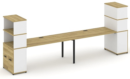 Рабочая станция с опорными распашными шкафами с надставкой высокой CN.ORS-232 B/W