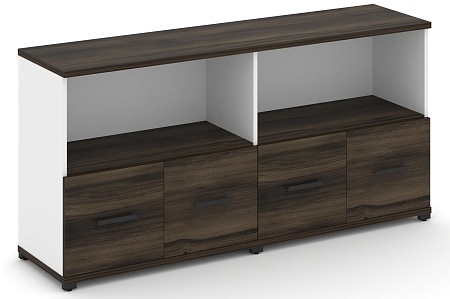 Шкаф две широкие секции, 2 нишии (4 фасада ЛДСП, 1 ниша) CN.STS-221 B/W