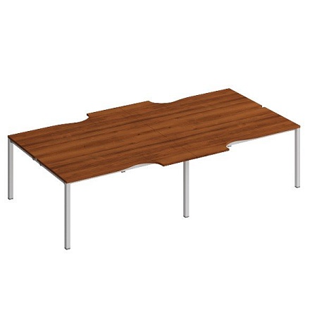 Рабочая станция со столами эргономичными на металлокаркасе КФ (4х160) К.1150-2