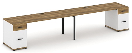 Рабочая станция на 2 места с двумя опорными тумбами CN.ORS-416 B/W