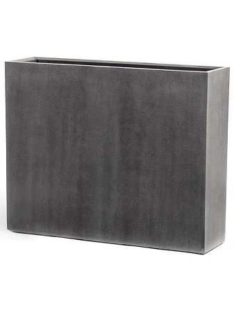Кашпо TREEZ Effectory Beton Высокий Дивайдер Тёмно-серый бетон в-75, д-92, ш-25 см 1/1