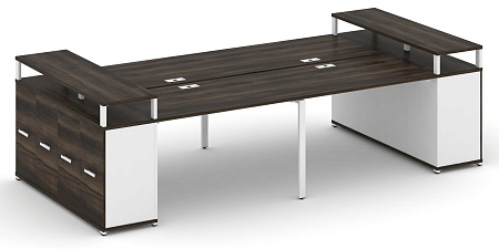 Рабочая станция с опорными распашными шкафоми с верхними горизонтами CN.DRS-266 B/W