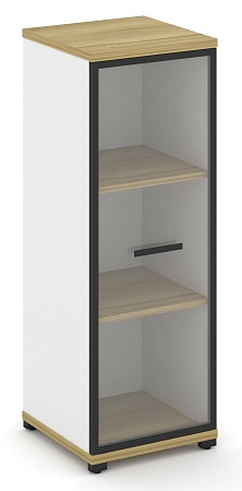 Шкаф одна узкая секция, 3 ниши (фасад стекло прозрачное в раме, 3 ниши) CN.STU-316 RP B/W