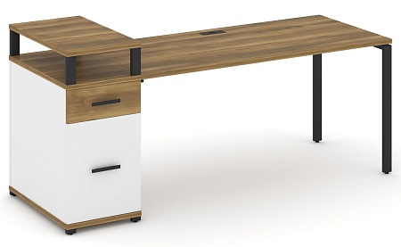 Стол рабочий с одной опорной тумбой CN.SP-416 B/W