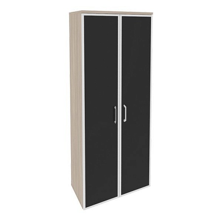 Шкаф высокий широкий (2 высоких фасада стекло лакобель в раме) O.ST-1.10Rblack