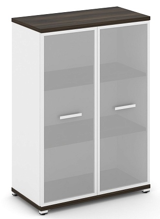 Шкаф две широкие секции, 3 ниши (2 фасада стекло белое матовое в раме, 3 ниши) CN.STS-316 RM B/W