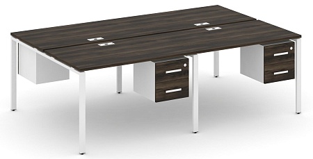 Рабочая станция двухсторонняя с подвесными тумбами на 4 места CN.DRS-134 B/W