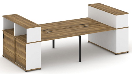 Рабочая станция с опорными шкафами купе с надставкой низкой CN.DRS-282 B/W