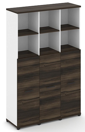 Шкаф три узкие секции, 5 ниш (3 фасада ЛДСП, 3 ниши ) CN.STU-534 B/W