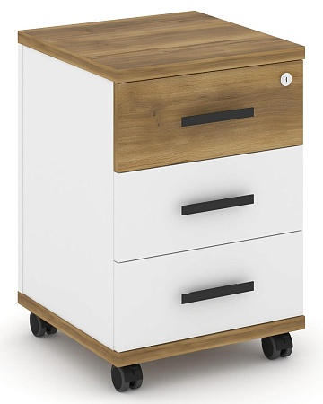 Тумба мобильная 3 ящика. CN.TUM-003 B/W