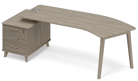 Стол эргономичный левый с малой тумбой (тип 5) WOOD ТМ В2 131