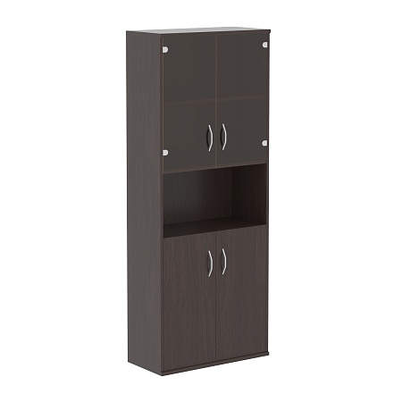 Шкаф комбинированный малыми стеклянными и глухими дверьми СТ-1.4