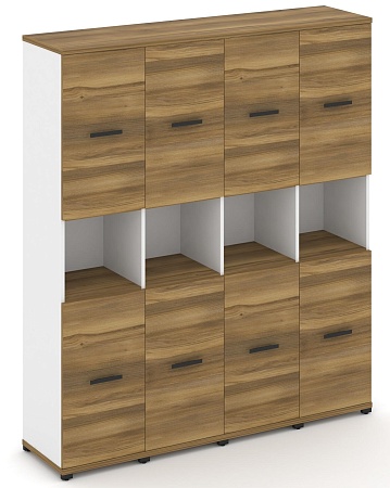 Шкаф четыре узкие секции, 5 ниш (4 фасада ЛДСП, 2 ниши +  4 фасада ЛДСП, 2 ниши) CN.STU-543 B/W