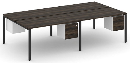 Рабочая станция двухсторонняя с подвесными тумбами на 4 места CN.DRS-135 B/W