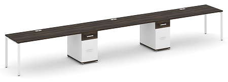 Рабочая станция на 3 места с двумя опорными тумбами CN.ORS-440 B/W