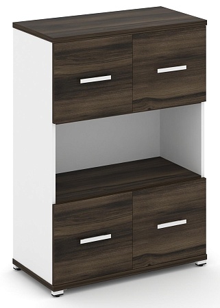 Шкаф две широкие секции, 3 ниши (2 фасада ЛДСП, 1 ниша + 2 фасада ЛДСП, 1 ниша) CN.STS-315 B/W