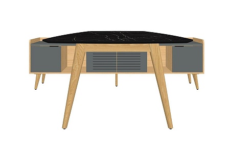 Конференц-стол с опорной тумбой Rem-210.1+Rem-35