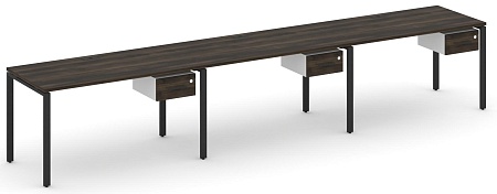 Рабочая станция односторонняя с подвесными тумбами на 3 места CN.ORS-131 B/W