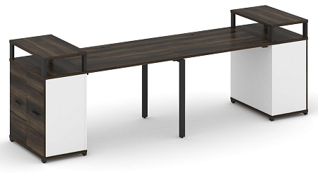 Рабочая станция с опорными распашными шкафами с верхними горизонтами CN.ORS-221 B/W