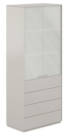 Шкаф высокий со стеклом мат., 4 ящ. NZ-0332