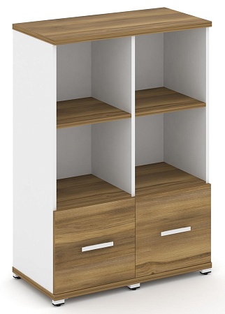 Шкаф две узкие секции, 3 ниши (2 фасада ЛДСП, 1 ниша) CN.STU-321 B/W