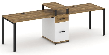 Рабочая станция на 2 места с одной опорной тумбой CN.ORS-422 B/W