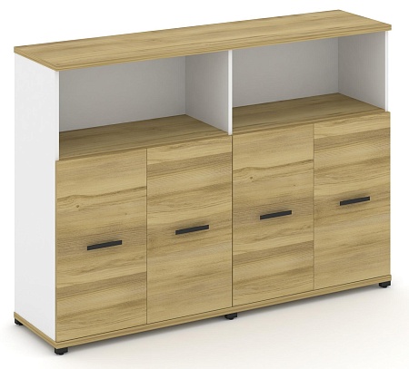 Шкаф две широкие секции, 3 ниши (4 фасада ЛДСП, 2 ниши ) CN.STS-323 B/W