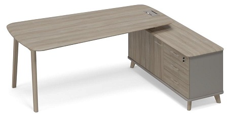 Стол на опорной тумбе правый (тип 3) WOOD ТМ В2 118