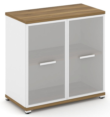 Шкаф две широкие секции, 2 ниши (2 фасада стекло белое матовое в раме, 2 ниши) CN.STS-213 RM B/W