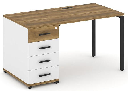 Стол рабочий с одной опорной тумбой CN.SP-401 B/W