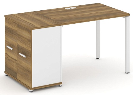 Стол рабочий с опорным распашным шкафом CN.SP-217 B/W
