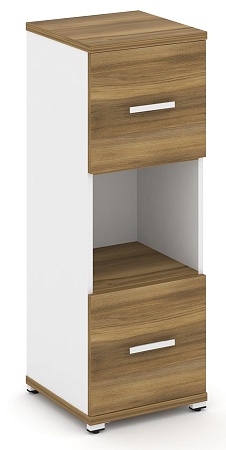 Шкаф одна узкая секция, 3 ниши (2 фасада ЛДСП, 1 ниша) CN.STU-315 B/W