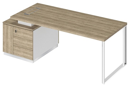 Стол руководителя на опорной тумбе левый БР 106L