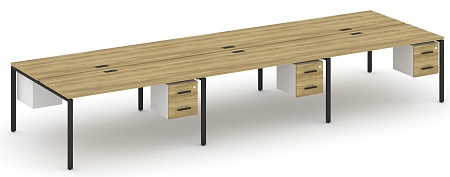 Рабочая станция двухсторонняя с подвесными тумбами на 6 мест CN.DRS-156 B/W