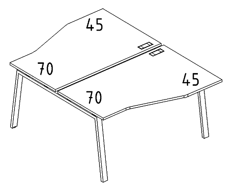 Рабочая станция со столами эргономичными  А4 Б3 189  БП