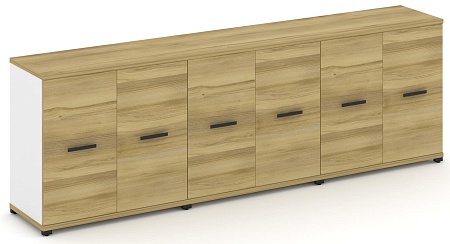 Шкаф три широкие секции, 2 ниши (6 фасадов ЛДСП, 2 ниши) CN.STS-233 B/W