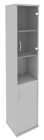 Шкаф высокий узкий правый (1 низкая дверь ЛДСП, 1 низкая дверь стекло) А.СУ-1.4 (R)