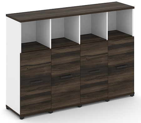 Шкаф четыре узкие секции, 3 ниши (4 фасада ЛДСП, 2 ниши) CN.STU-343 B/W