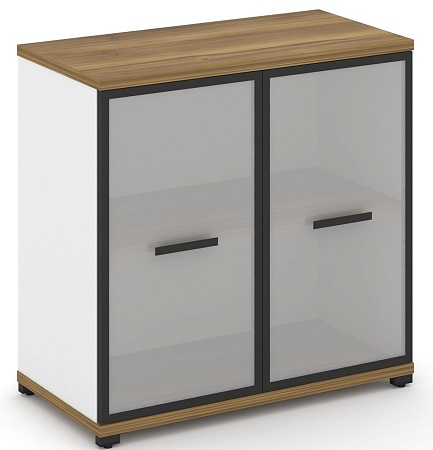 Шкаф две широкие секции, 2 ниши (2 фасада стекло белое матовое в раме, 2 ниши) CN.STS-213 RM B/W