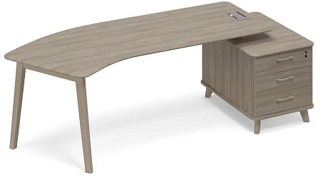 Стол эргономичный на тумбе малой (тип 5) WOOD правый ТМ В2 132