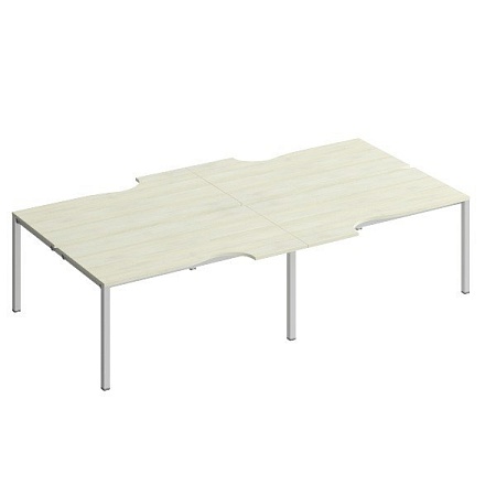 Рабочая станция со столами эргономичными на металлокаркасе КФ (4х160) К.1150-2