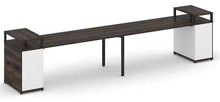 Рабочая станция с опорными распашными шкафами с верхними горизонтами CN.ORS-224 B/W